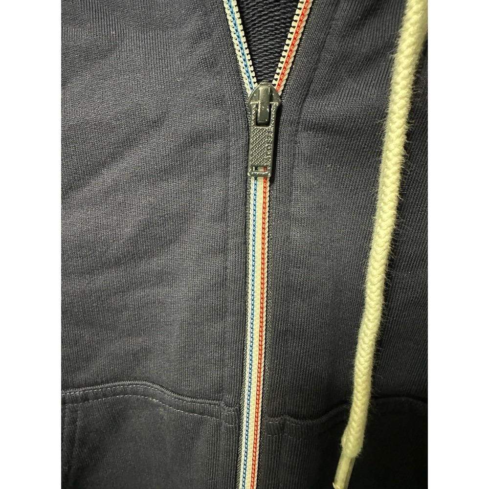 Lacoste LIVE Navy Full Zip Hoodie Crocodile Logo Drawstring Size 4 - Picture 6 of 9